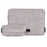CANVASARTISAN L42-T0502 Laptop Sleeve til 14 tommer bærbar, blomstermønster, PU-læder beskyttende etui med opbevaringspose