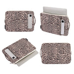 CANVASARTISAN H31-89 Laptop Sleeve for 12 inch Notebook 330 x 231 x 24mm Leopard Pattern Tablet Storage Case with Handle