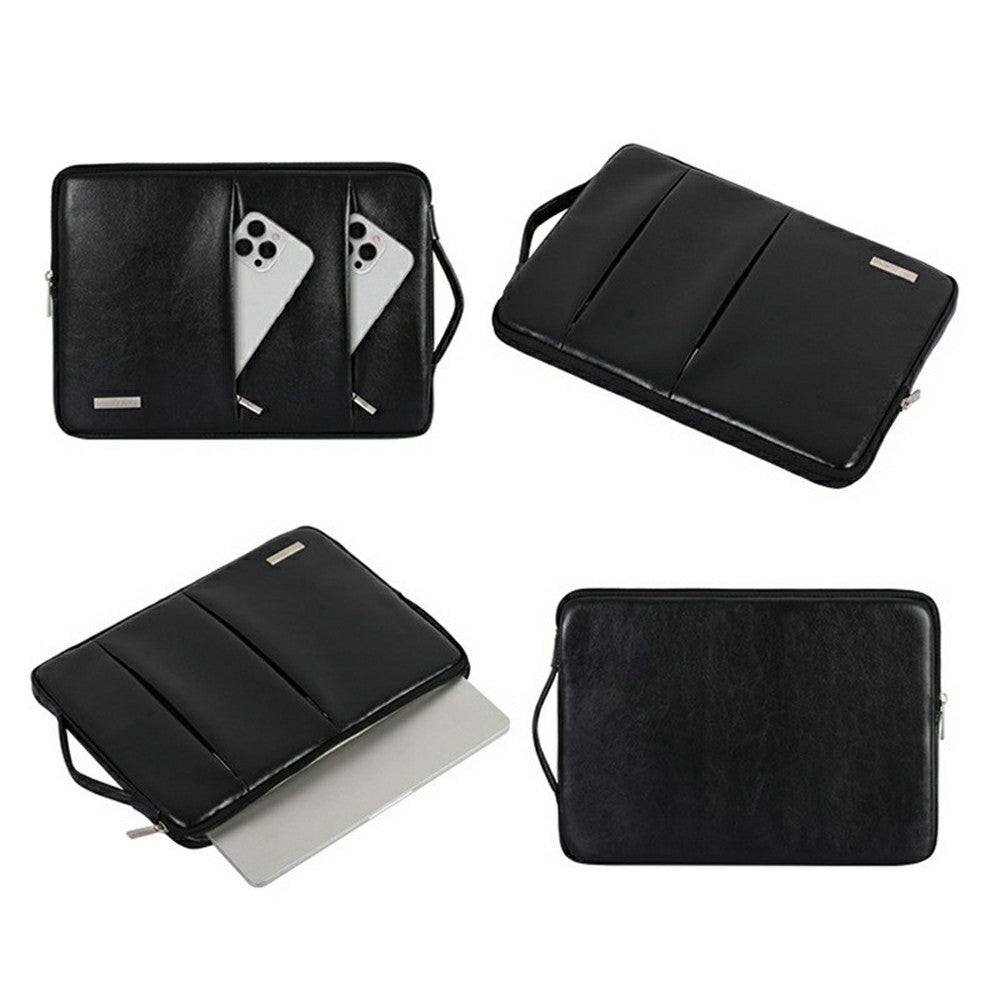 CANVASARTISAN L48-87 Laptop Sleeve for 13 inch Computers 355 x 251 x 24mm PU Leather Shockproof Notebook Case