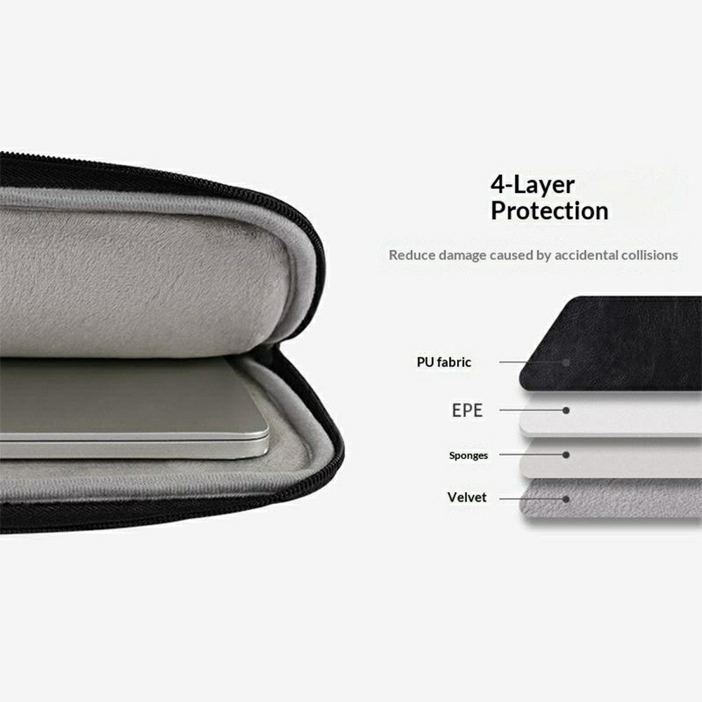 CANVASARTISAN L48-87 Laptop Sleeve for 13 inch Computers 355 x 251 x 24mm PU Leather Shockproof Notebook Case