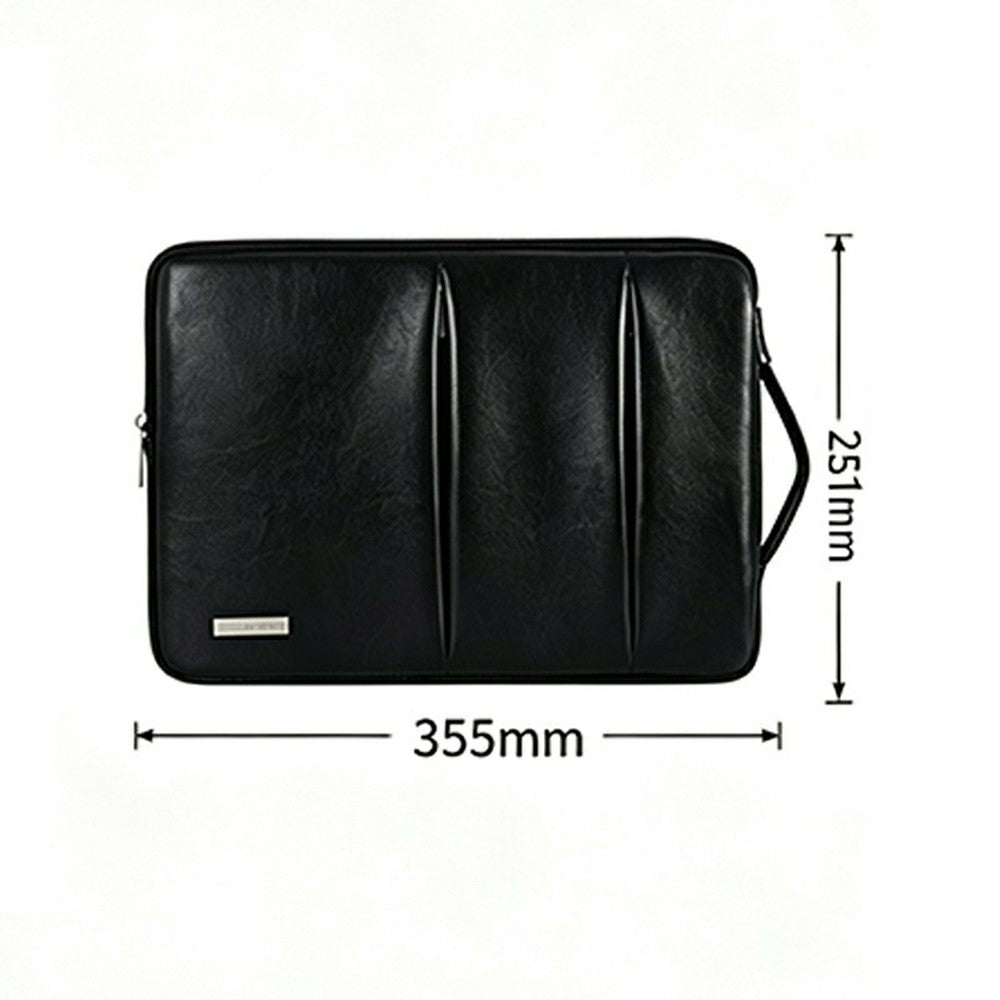 CANVASARTISAN L48-87 Laptop Sleeve for 13 inch Computers 355 x 251 x 24mm PU Leather Shockproof Notebook Case