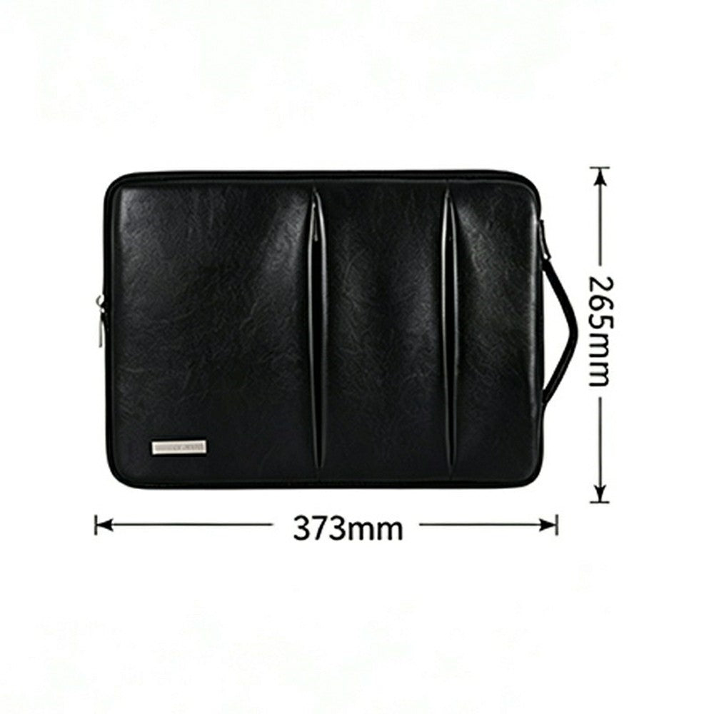 CANVASARTISAN L48-87 Laptop Sleeve for 14 inch Computers 373 x 265 x 24mm PU Leather Shockproof Notebook Case