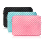 Solid Color Diamond Pattern Universal Laptop Carrying Sleeve Bag with Notebook Adapter Bag for 14-inch - 14.6-inch Laptop