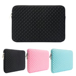 Solid Color Diamond Pattern Universal Laptop Carrying Sleeve Bag with Notebook Adapter Bag for 14-inch - 14.6-inch Laptop