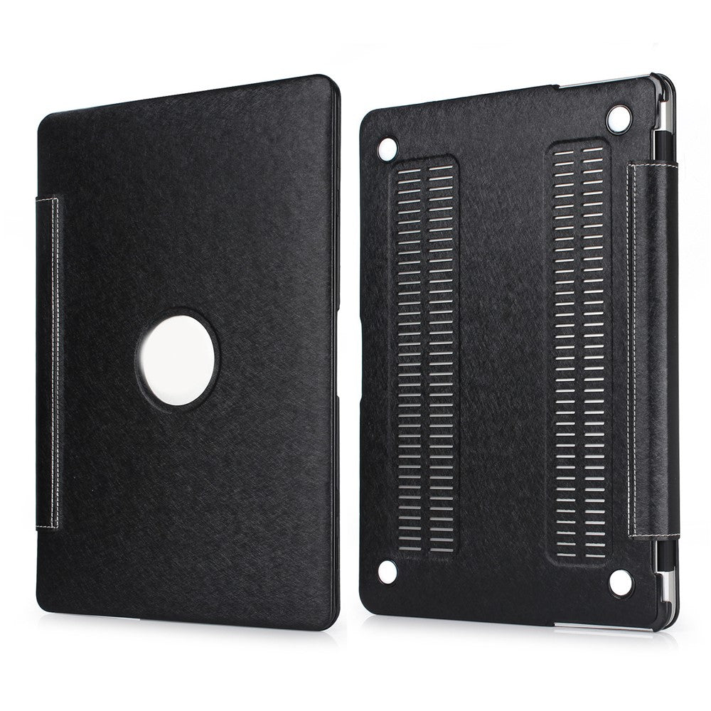 PU Leather + PC Laptop Protective Shell Cover with Heat Dissipation Hollow-out Design for MacBook Pro 15.4 inch (A1707/A1990)