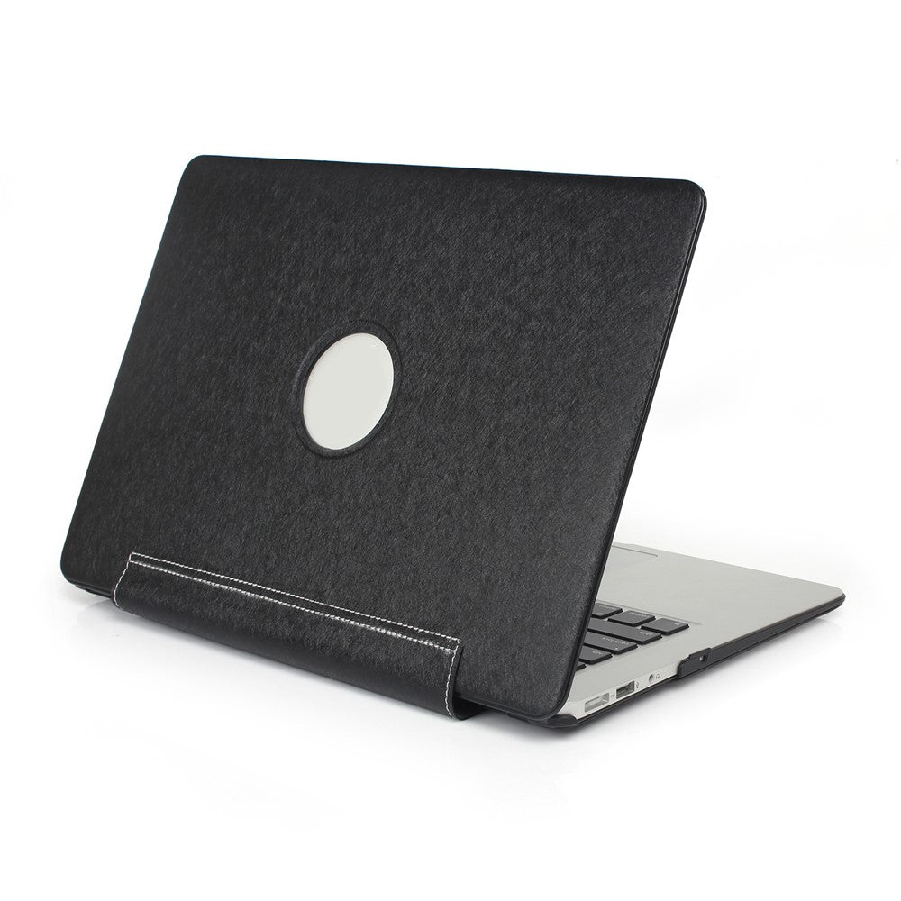 PU Leather + PC Laptop Protective Shell Cover with Heat Dissipation Hollow-out Design for MacBook Pro 15.4 inch (A1707/A1990)