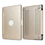 Stylish PU Leather + PC Notebook Protective Shell Case with Heat Dissipation Holes for Macbook 13.3 Retina (A1425/A1502)