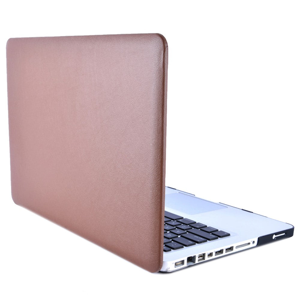 Anti-ridse PU-læderbelagt PC-beskyttelsescover med udhulet bund til MacBook Air 13,3" (A1932/A2179/A2337)
