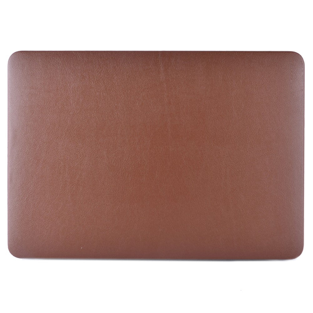 Anti-ridse PU-læderbelagt PC-beskyttelsescover med udhulet bund til MacBook Air 13,3" (A1932/A2179/A2337)