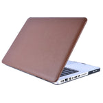 Anti-ridse PU-læderbelagt PC-beskyttelsescover med udhulet bund til MacBook Air 13,3" (A1932/A2179/A2337)