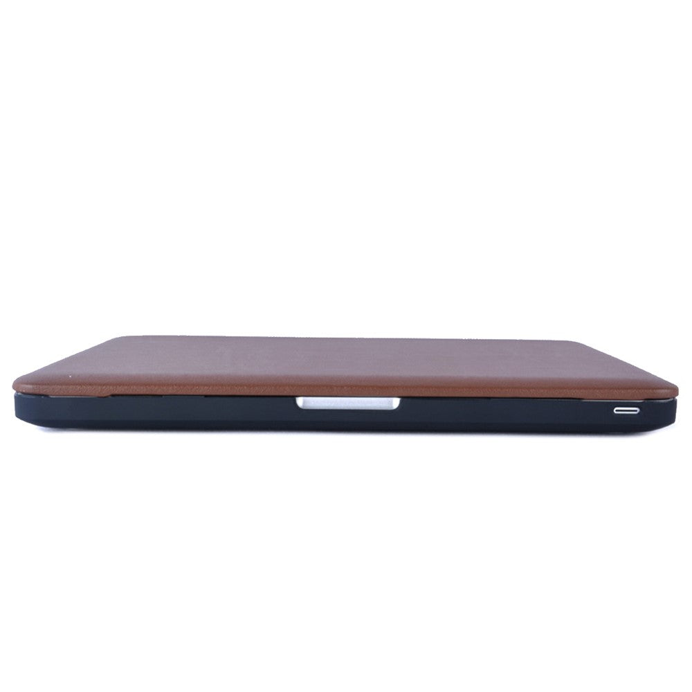 Anti-ridse PU-læderbelagt PC-beskyttelsescover med udhulet bund til MacBook Air 13,3" (A1932/A2179/A2337)