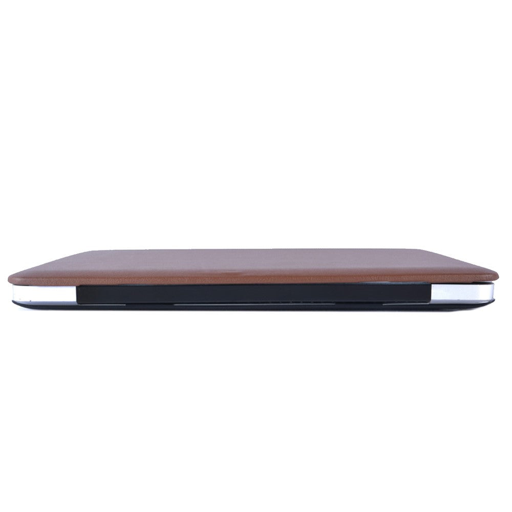 Anti-ridse PU-læderbelagt PC-beskyttelsescover med udhulet bund til MacBook Air 13,3" (A1932/A2179/A2337)