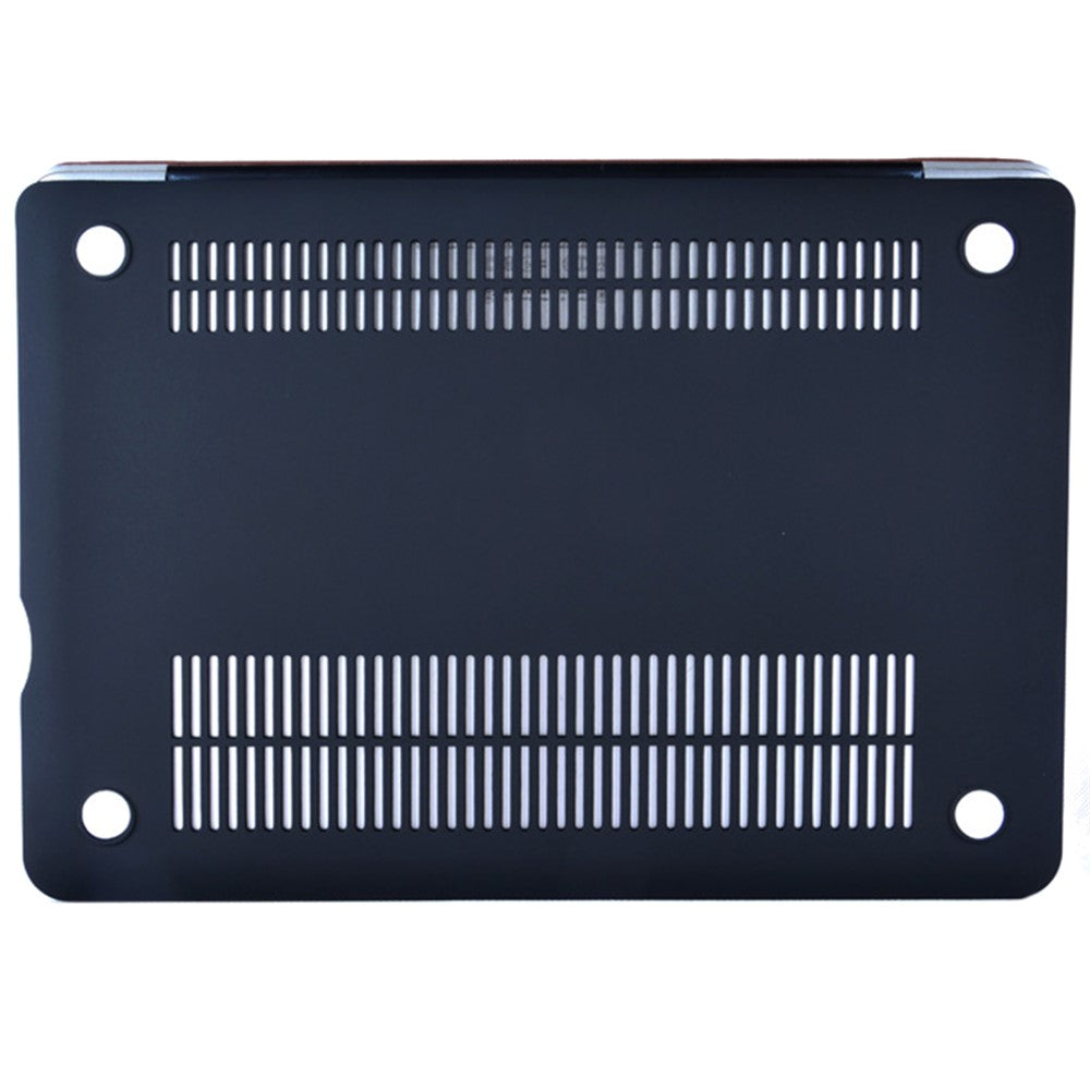Anti-ridse PU-læderbelagt PC-beskyttelsescover med udhulet bund til MacBook Air 13,3" (A1932/A2179/A2337)