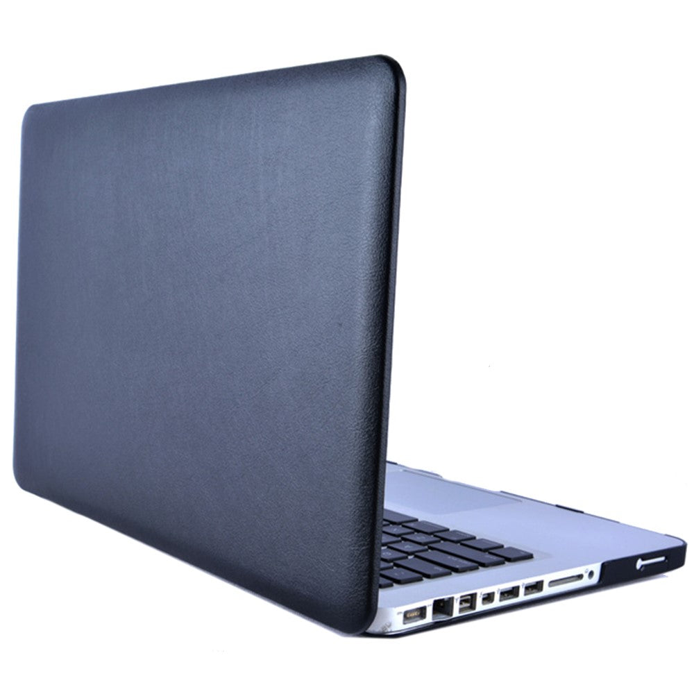 Anti-ridse PU-læderbelagt PC-beskyttelsescover med udhulet bund til MacBook Air 13,3" (A1932/A2179/A2337)