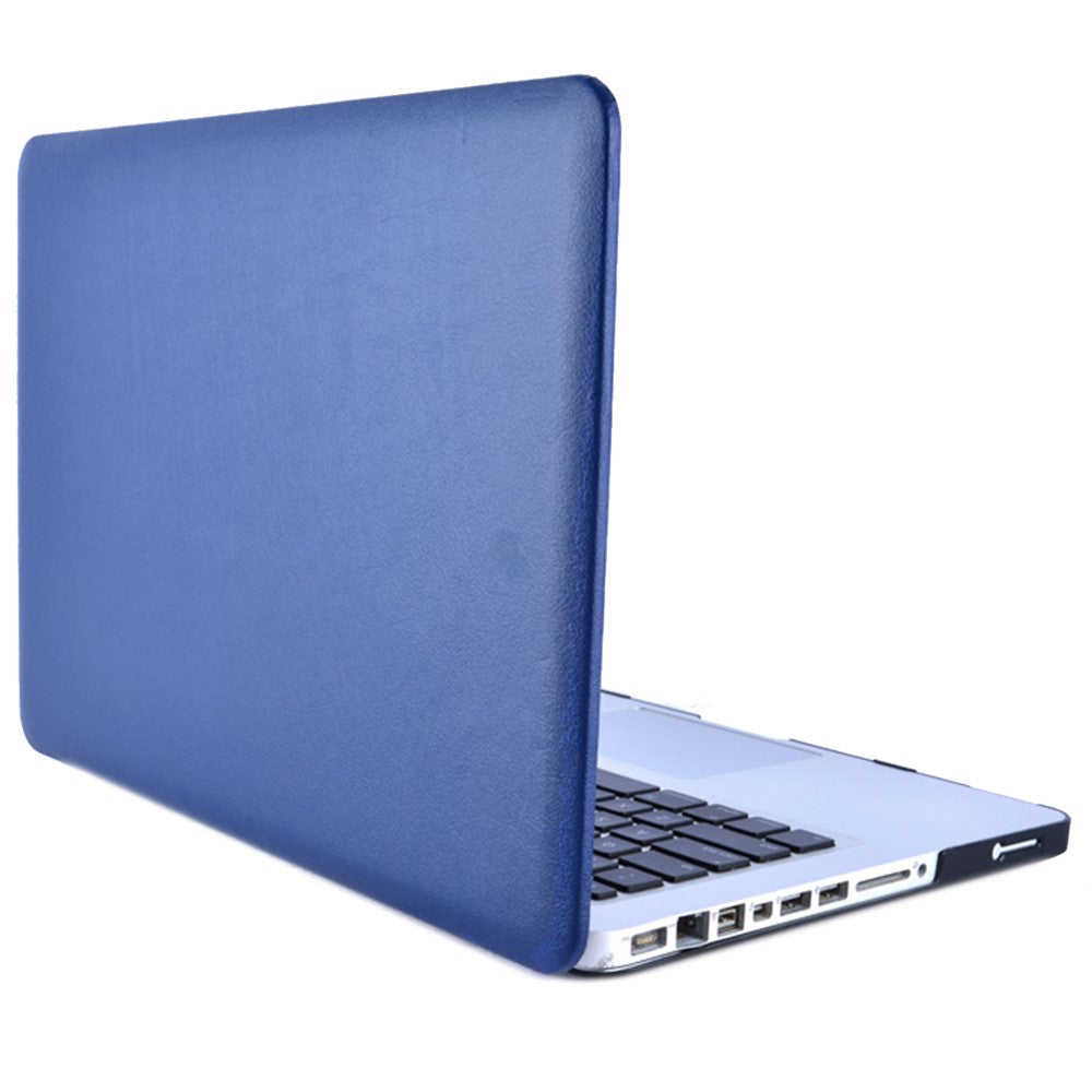 Anti-ridse PU-læderbelagt PC-beskyttelsescover med udhulet bund til MacBook Air 13,3" (A1932/A2179/A2337)