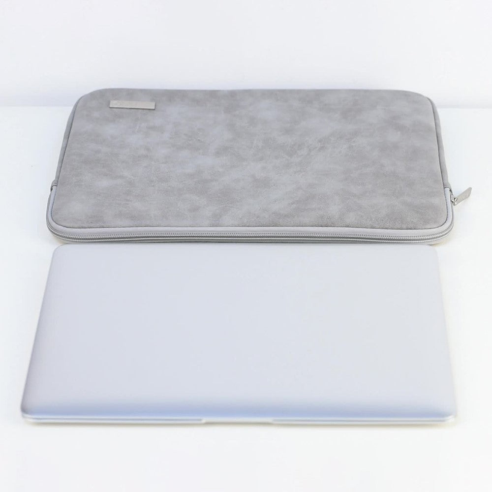 CANVASARTISAN L11-03 15-inch Slim Zipper Laptop Case Shockproof PU Leather Laptop Pouch Computer Carrying Bag