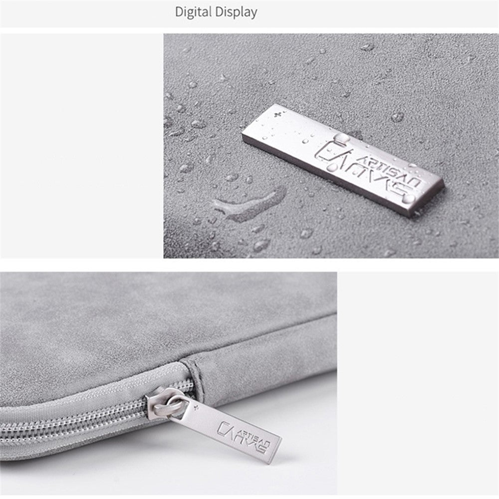 CANVASARTISAN L11-03 15-inch Slim Zipper Laptop Case Shockproof PU Leather Laptop Pouch Computer Carrying Bag