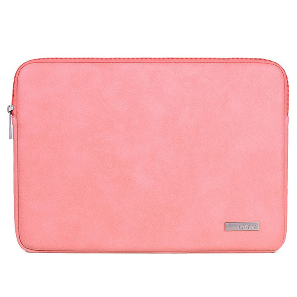 CANVASARTISAN L11-03 15-inch Slim Zipper Laptop Case Shockproof PU Leather Laptop Pouch Computer Carrying Bag
