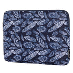 CANVASARTISAN H4-03 Notebook Liner Bag Leaves Pattern Protective Cover Zipper Case for 15-inch Laptop