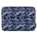 CANVASARTISAN H4-03 Notebook Liner Bag Leaves Pattern Portable Zipper Case Cover for 13-inch Laptop