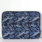 CANVASARTISAN H4-03 Notebook Liner Bag Leaves Pattern Portable Zipper Case Cover for 13-inch Laptop