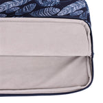 CANVASARTISAN H4-03 Notebook Liner Bag Leaves Pattern Portable Zipper Case Cover for 13-inch Laptop