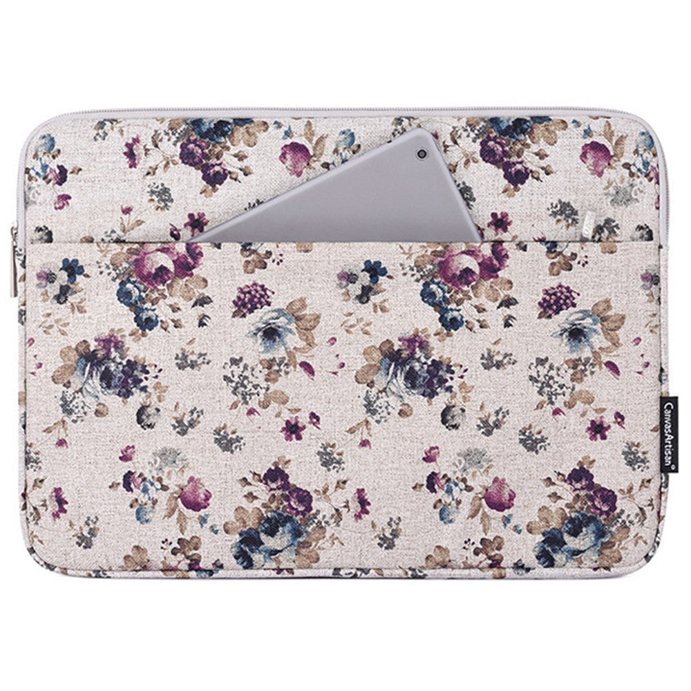 CANVASARTISAN H2-12 15-tommer Beskyttelsescover til bærbar computer, Blomstret Mønster Computertaske