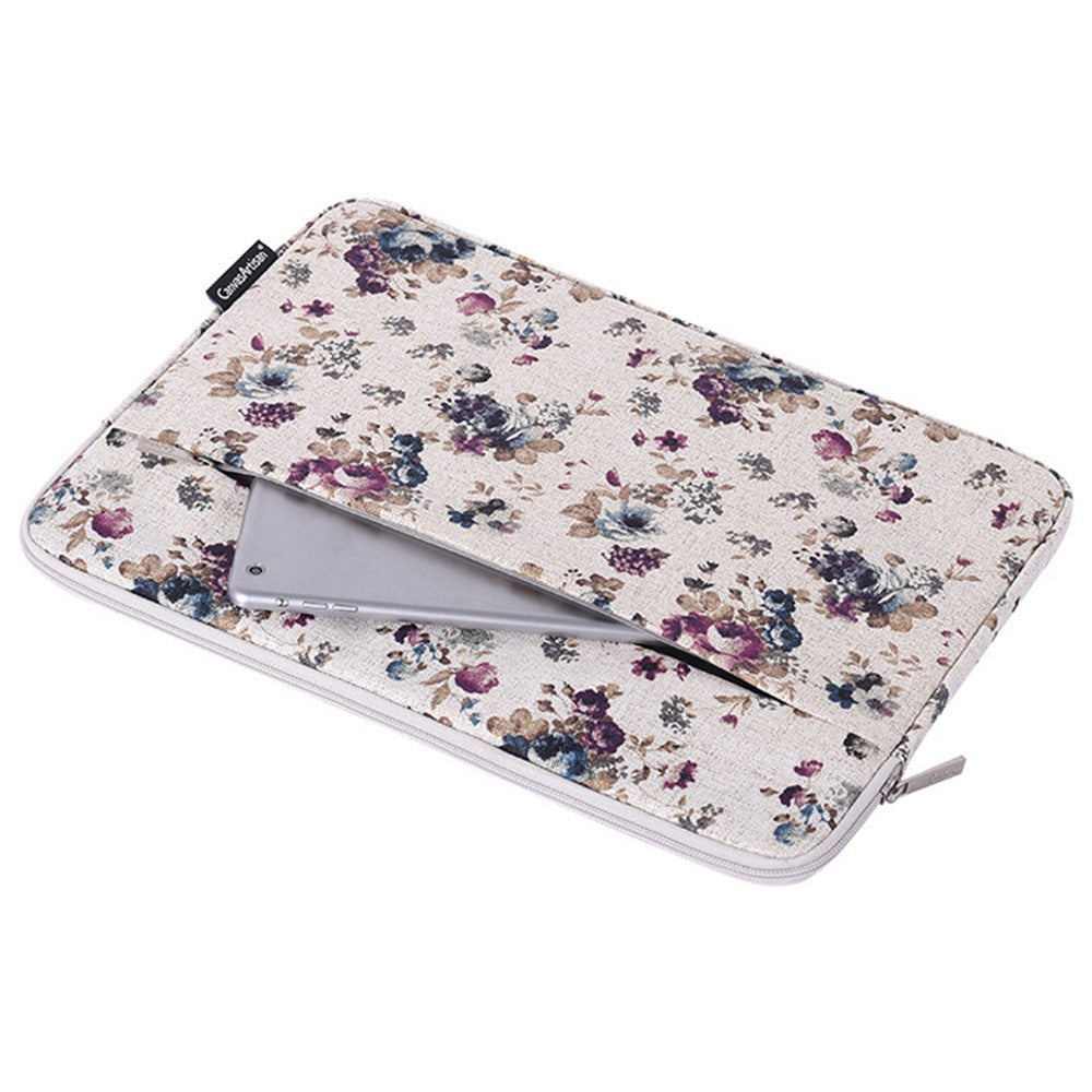 CANVASARTISAN H2-12 15-tommer Beskyttelsescover til bærbar computer, Blomstret Mønster Computertaske