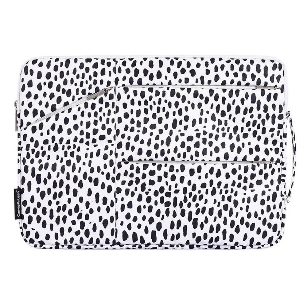 CANVASARTISAN H36-58 Scratch Resistant Carry Case for 13 inch Laptops Cow Pattern Shockproof Sleeve Bag with 3 Outer Pouches