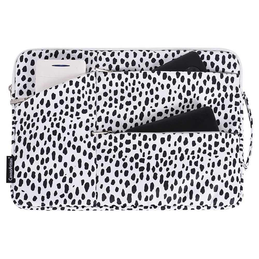 CANVASARTISAN H36-58 Scratch Resistant Carry Case for 13 inch Laptops Cow Pattern Shockproof Sleeve Bag with 3 Outer Pouches