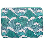 CANVASARTISAN H3-04 14-tommer Laptop Sleeve, Grønt Bølgemønster Letvægts Notebook Computertaske