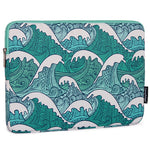 CANVASARTISAN H3-04 14-tommer Laptop Sleeve, Grønt Bølgemønster Letvægts Notebook Computertaske