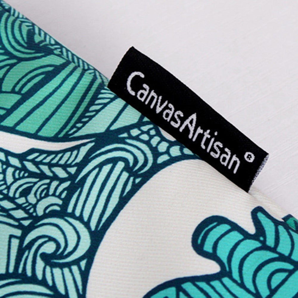 CANVASARTISAN H3-04 14-tommer Laptop Sleeve, Grønt Bølgemønster Letvægts Notebook Computertaske