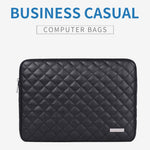 CANVASARTISAN L19-04 for 13-inch Notebook Sleeve Rhombus Texture Laptop Bag Shockproof Zipper Case