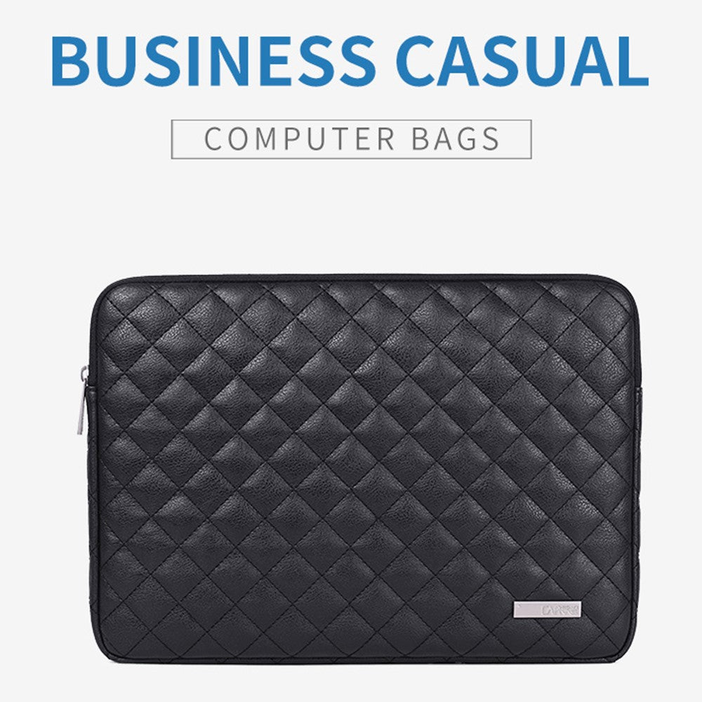 CANVASARTISAN L19-04 for 13-inch Notebook Sleeve Rhombus Texture Laptop Bag Shockproof Zipper Case