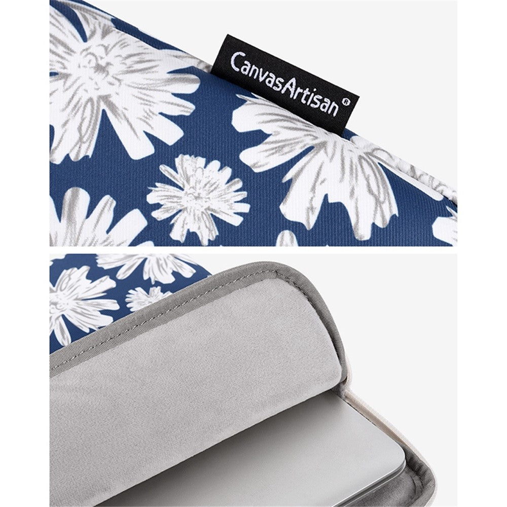 CANVASARTISAN H34-01 12-inch Laptop Flower Print Soft Lining Carrying Bag Notebook Zipper Pouch