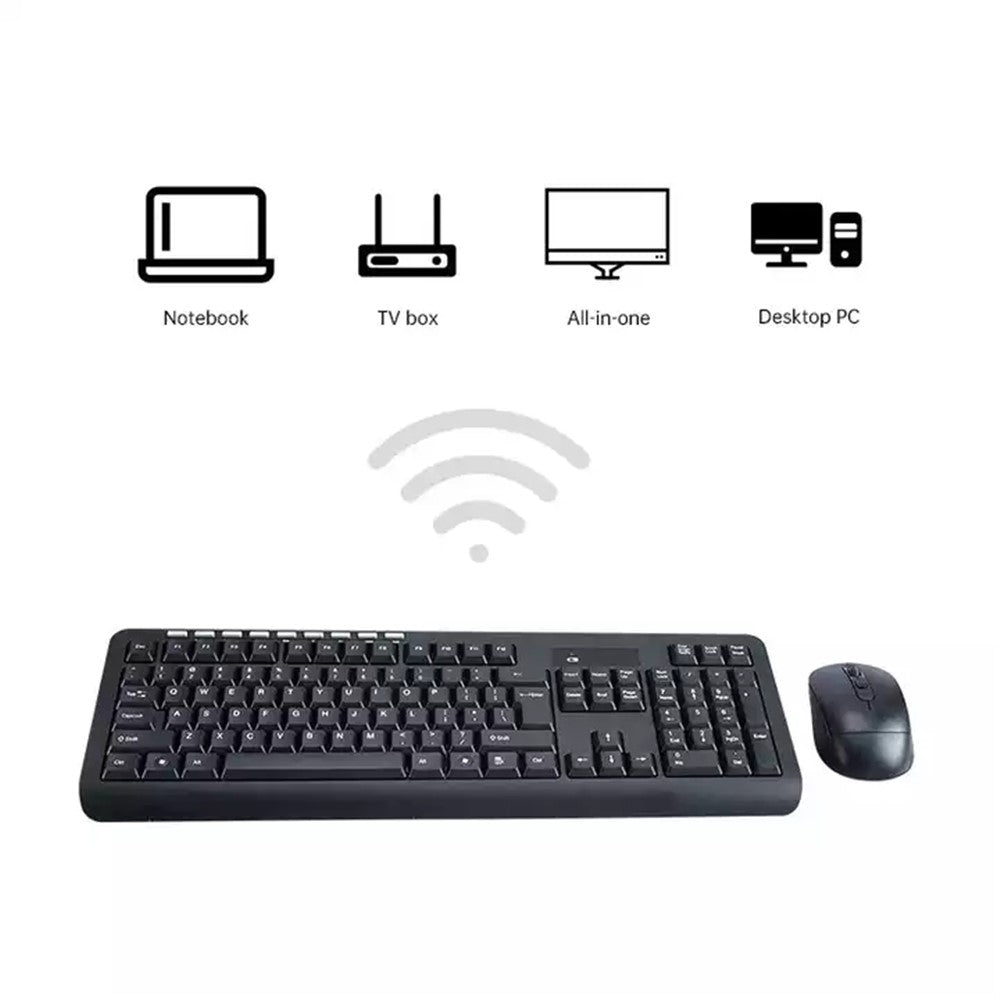 2.4G Bluetooth-compatible 113-Key Wireless Keyboard Home Office Mute Mouse for Laptop and Computer