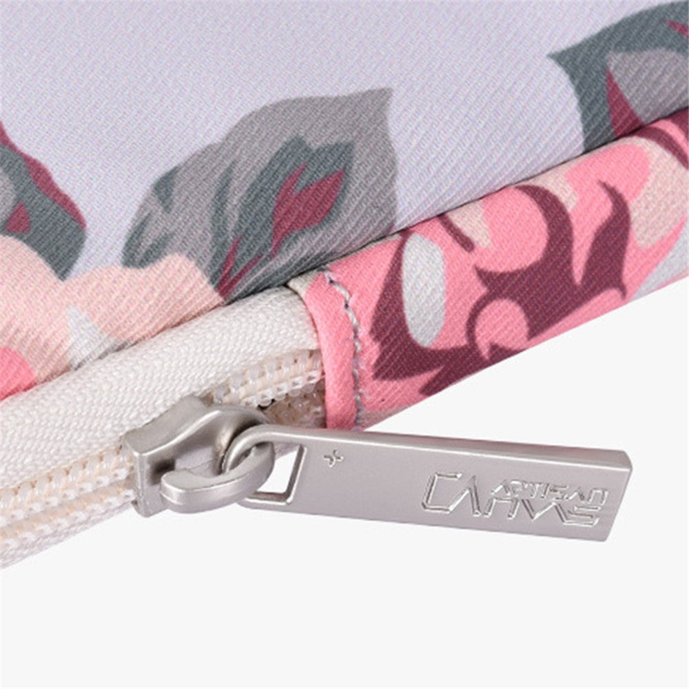 CANVASARTISAN H40-01 Shockproof Sleeve Bag for 15-inch Laptops Portable Carrying Case Rose Pattern Printed Storage Bag