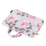 CANVASARTISAN H40-B01 Laptop Sleeve Case Rose Pattern Printed 13-inch Computer Carrying Bag Portable Handle Business Briefcase