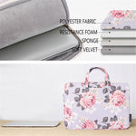 CANVASARTISAN H40-B01 Laptop Sleeve Case Rose Pattern Printed 13-inch Computer Carrying Bag Portable Handle Business Briefcase