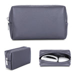 Electronic Organizer Mouse Power Bank Cable Storage Bag Waterproof Leather USB Flash Drive Storage Pouch
