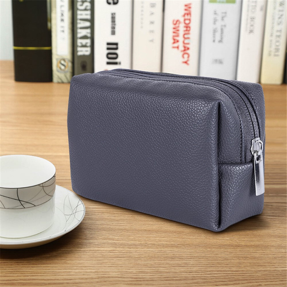 Electronic Organizer Mouse Power Bank Cable Storage Bag Waterproof Leather USB Flash Drive Storage Pouch