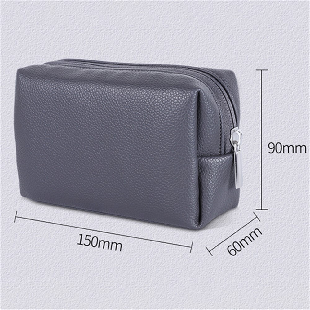 Electronic Organizer Mouse Power Bank Cable Storage Bag Waterproof Leather USB Flash Drive Storage Pouch