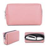 Electronic Organizer Mouse Power Bank Cable Storage Bag Waterproof Leather USB Flash Drive Storage Pouch