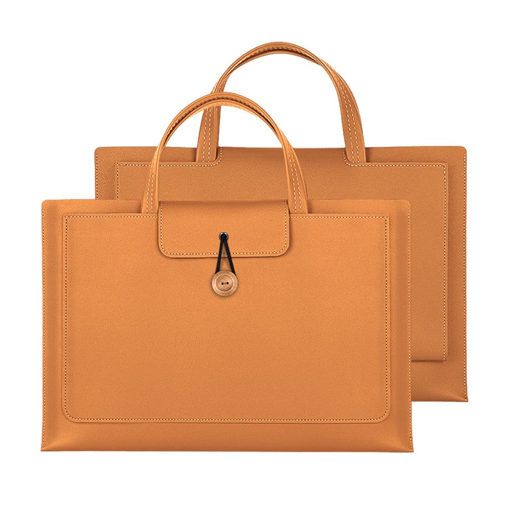 15 / 15.4 / 16 Inch Laptop Carrying Bag Handbag PU Leather Surface Protection Sleeve 3-Layer Notebook Computer Pouch