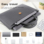 15 / 15.4 / 16 Inch Laptop Carrying Bag Handbag PU Leather Surface Protection Sleeve 3-Layer Notebook Computer Pouch