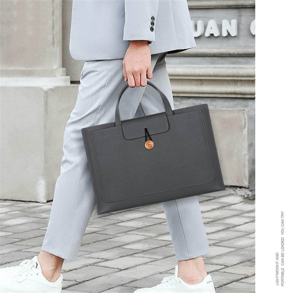 15 / 15.4 / 16 Inch Laptop Carrying Bag Handbag PU Leather Surface Protection Sleeve 3-Layer Notebook Computer Pouch