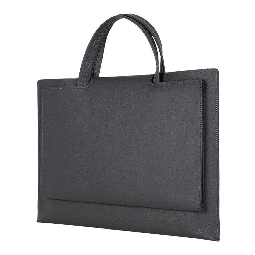 15 / 15.4 / 16 Inch Laptop Carrying Bag Handbag PU Leather Surface Protection Sleeve 3-Layer Notebook Computer Pouch