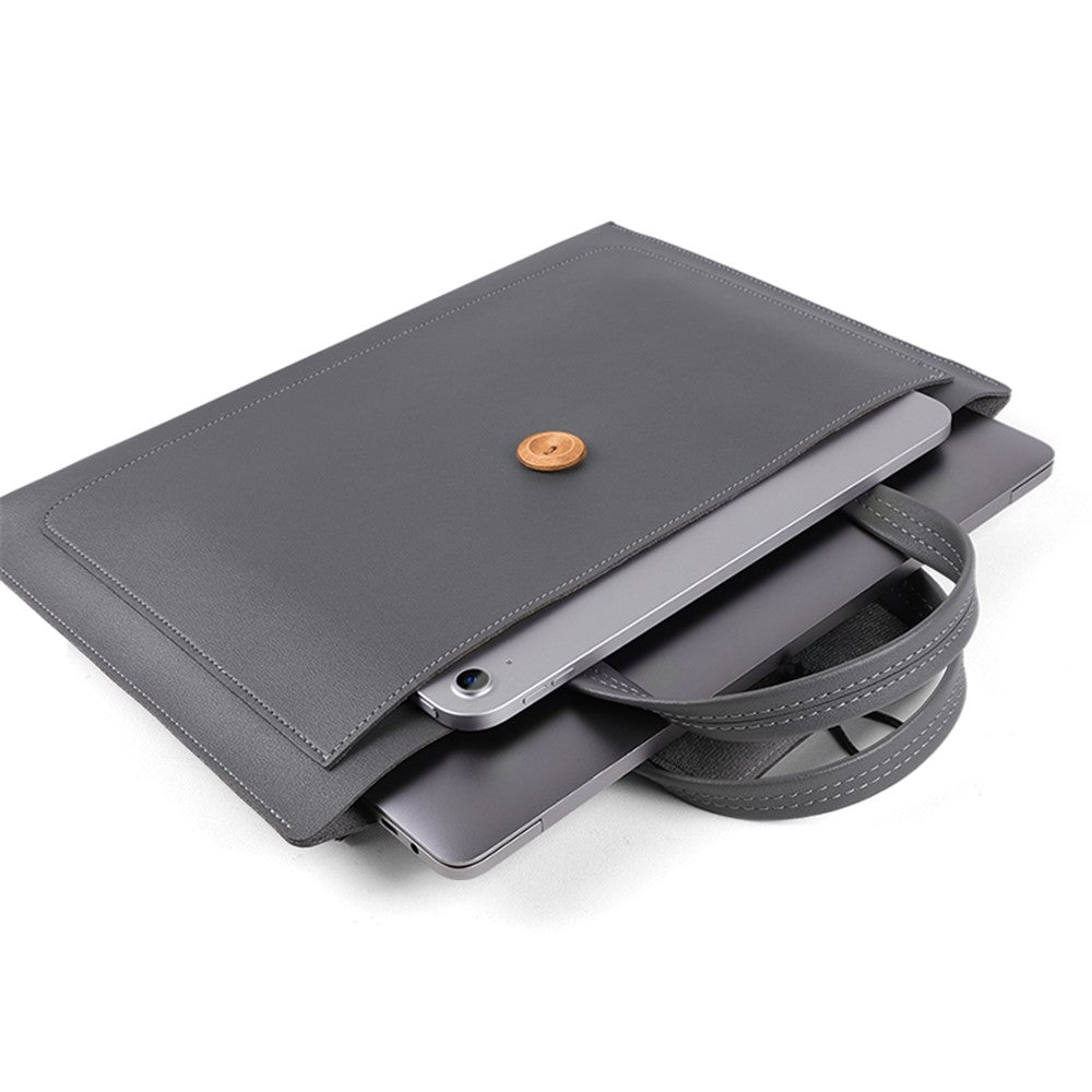 15 / 15.4 / 16 Inch Laptop Carrying Bag Handbag PU Leather Surface Protection Sleeve 3-Layer Notebook Computer Pouch