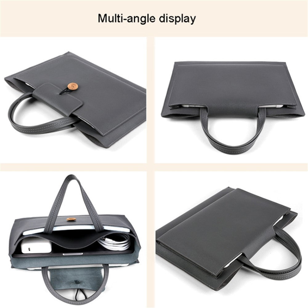 13.3 / 14 inch Laptop Sleeve PU Leather Handbag Sleeve Notebook Computer Bag Storage Water-Repellent Pouch